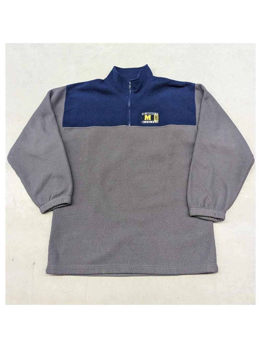 Vintage Michigan University NCAA Navy Gray fleece sweater